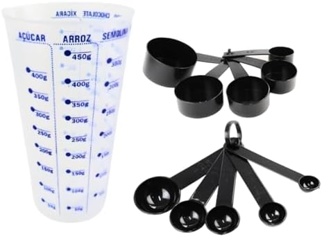 Kit Colheres e Copo Medidor Para Cozinha 11 Peças