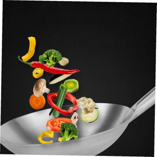 Wok de acero inoxidable con mango de acero miniatura 5