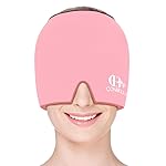 Migraine Relief Cap, Soothing Headache Ice Face Mask Products, Hot and Cold Therapy, Migraine Headache Relief Cap for Migraine, Sinus, Puffy Eyes, Tension, Stress and Hangover(Pink)