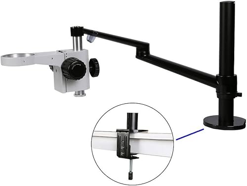 Miniatura 4 de Kit de accesorios para microscopio, abrazadera de metal negroplateado, soporte para microscopio, soporte para microscopio trinocular ajustable,