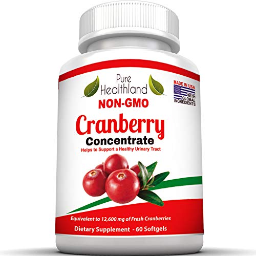 Non GMO Cranberry Concentrate Supplement Pills for Urinary Tract Infection UTI. Equals 12600mg