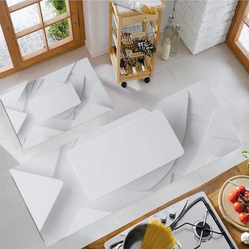 Alfombrillas antifatiga para cocina con base antideslizante y diseño moderno de 2 piezas 4