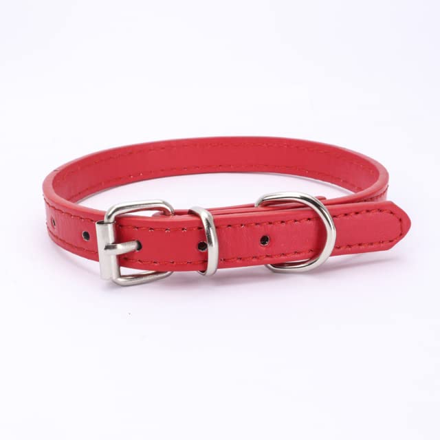 Alloy buckle leather dog collar cat collar size adjustable small and medium dog puppy collar dog supplies