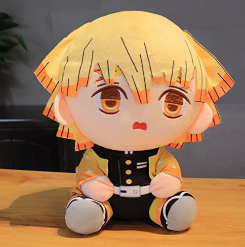 JunziWing Jouets en Peluche Zenitsu De Tueur De Démons, Coussin De Poupée en Peluche avec Figurine De Dessin Animé, Cadeaux d'anniversaire pour Garçons Filles 30 Cm Cover