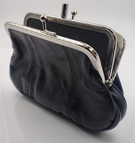 Ag Wallets Genuine Leather Womens Small Purse (Black) #TOP4