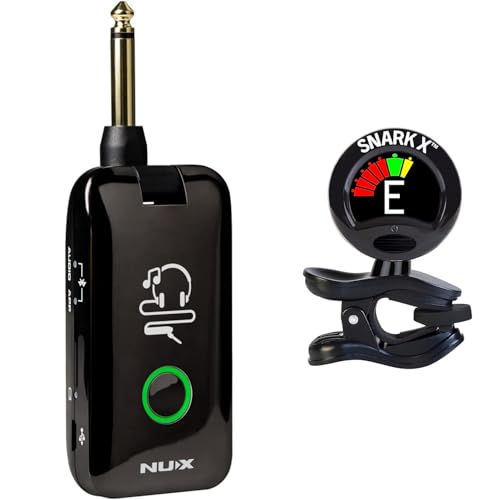 NUX MP-2 Mighty Plug Guitar & Bass Modeling HGeadphone Amp for Guitar/Bass - Bundle with Snark-X Tuner