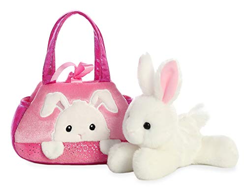Image of Aurora Fashionable Fancy Pals Peek-A-Boo Bunny Stuffed Animal - On-The-go Companions - Stylish Accessories - Pink 7 Inches