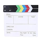 Blanco Tablero de Claqueta de Película Acrílico, Tokaneit Pizarra Acrílica para Directores, Fácil de Borrar, Resistente, para Amantes del Cine, para Rodajes y Decoración del Hogar