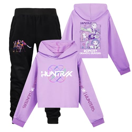 DOPOCQ Boys Girls Anime Pop Singer Tracksuit Long Sleeve Hoodie Jogging Pants Set 2 Pieces Outfits for