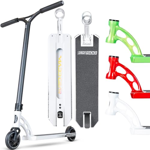 Pro Complete Stunt Scooter for Teens Ages 10+ – 110mm Wheels, 5" Lightweight Deck – Madd Gear Origin 500 (White Pearl)