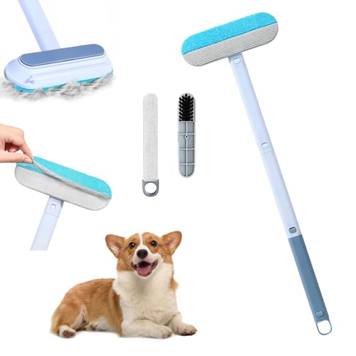 4 in 1 Pet Hair Remover - Washable & Reusable Long-Handle Tool, Gentle Removal for Dog/Cat Hair on...
