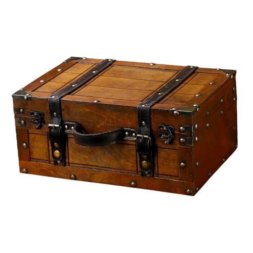 Caja de almacenamiento de madera envejecida con acabados retro 8