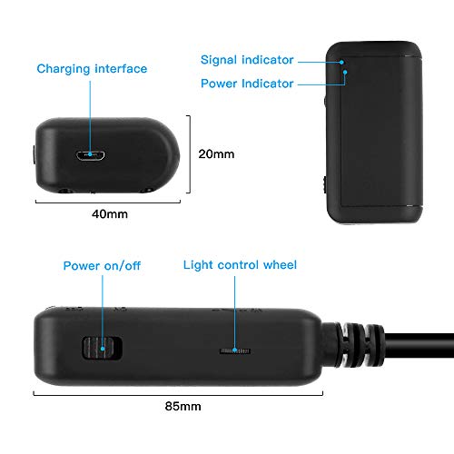 Romacci F220 5,5mm Endoscópio Industrial WiFi Câmera de inspeção de boroscópio 6 LEDs IP67 à prova d
