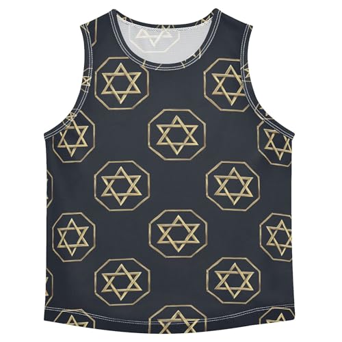 Gold Star David Black Boys Tshirts Tank Tops Sleeveless Toddler Vest Kids Sweatshirt for Surfing Vacation Swim 3T