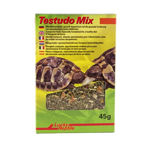 Lucky Reptile Testudo Mix 45g - Nourriture pour Tortues terrestres avec Fleurs séchées & Herbes - Riche en Fibres & minéraux - Nourriture pour Tortues...