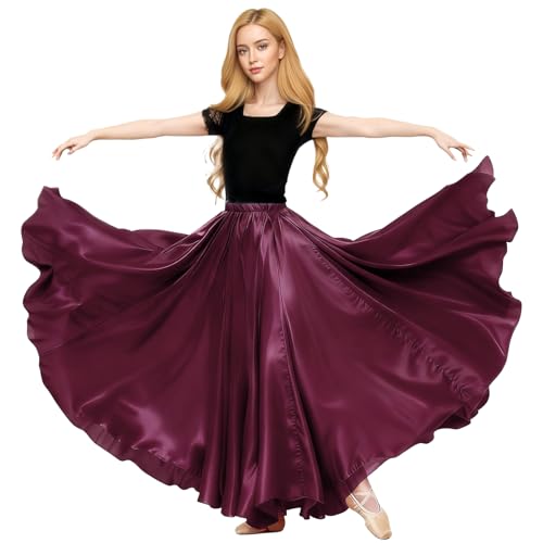 Gonna lunga danza Taglia: Vita elastica regolabile: 70 cm- 100 cm; Lunghezza della gonna: 90 cm, Si consiglia di verificare attentamente le misure prima dell'acquisto.