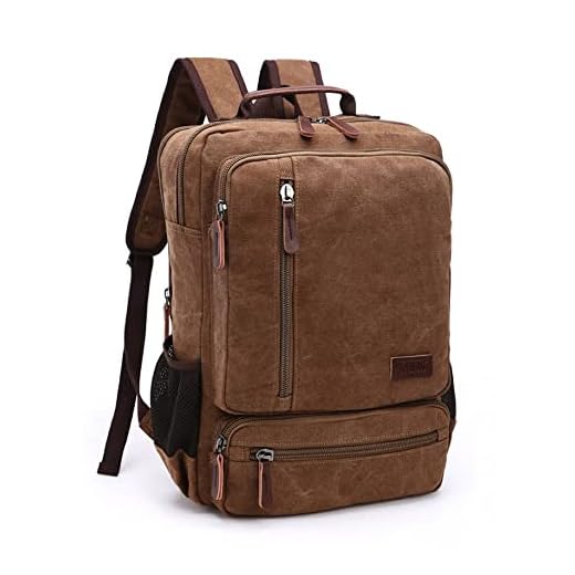 Mochila Resistente De Lona Executiva Casual Viagem Notebook (Marrom)