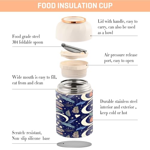 Termo para comida de acero inoxidable de 500 ml Crescent Moons sin BPA 5
