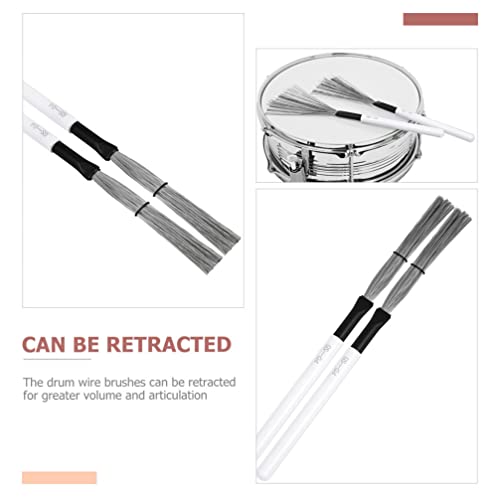 Vaguelly Enhance Your Drumming Experience 2pcs Jazz Drum Brushes Wire Brush Wooden Handle miniatura 6