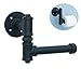 Rustic Industrial Pipe Toilet Paper Holder by Pipe Decor, Heavy Duty DIY Style, Wall Mounted Kit, Modern Chic Electroplated Black Iron Finish, Commercial Grade Metal, Slide TP Roller, Oil + Rust Free