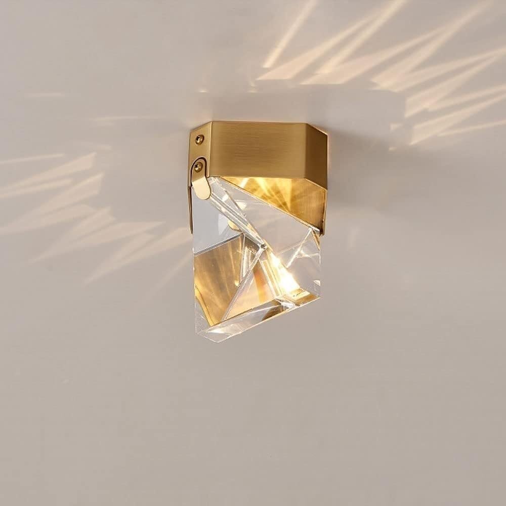 Minilámpara de techo moderna Dere de cristal nórdico dorado para pasillos y cocina