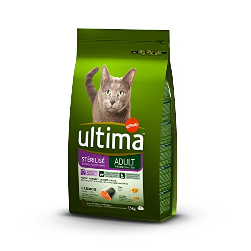 Ultima Chats Stérilisés Saumon et Orge 1,5 kg en lot de 8