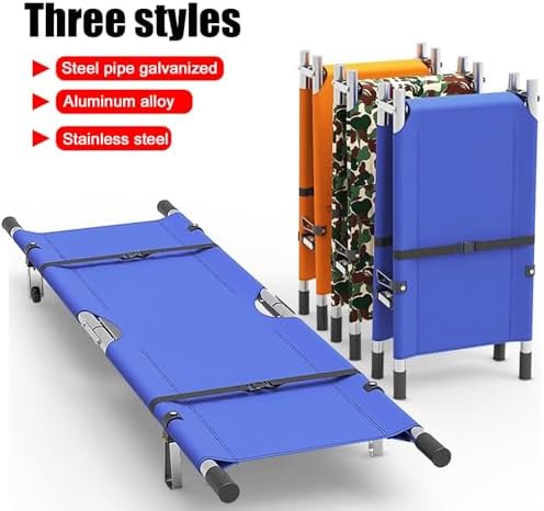 Emergency Folding Stretcher - Stainless Steel, Heavy-Duty with Rubber Casters, Multi-Functional for Patient Transport, Firefighting & Emergencies - Portable, Convenient, Camo Design