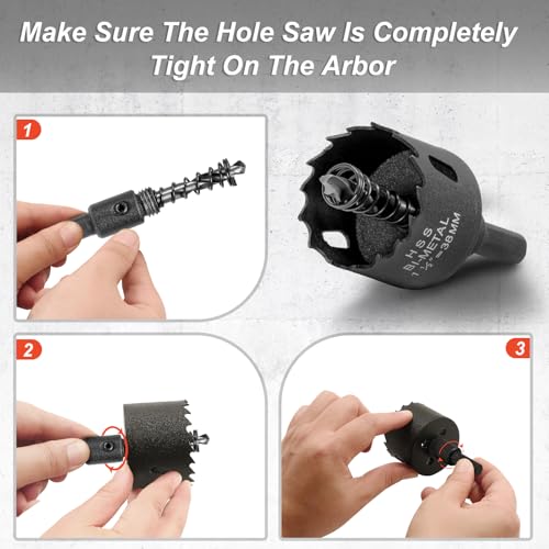 Image of 1-1 /2 Inch Hole Saw with 9.1mm Triangle Shank Arbor, JTemgle Bi-Metal Hole Saw Heavy Duty Hole Cutting Tool for Cornhole Boards, Recessed Lights, Wood, Plastic, Drywall & Soft Metal