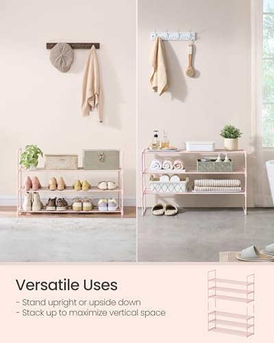 Image of SONGMICS Shoe Rack, 3-Tier Shoe Organizer, Metal Storage Shelf