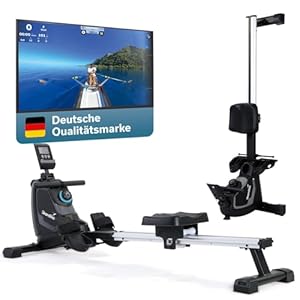 Skandika Rudergerät für Zuhause Venn | Rudermaschine mit Magnetwiderstand, 8 Widerstandsstufen, einfacher Aufbau, Bluetooth, Kinomap App kompatibel, leise & wartungsarm, Rudermaschine für zuhause