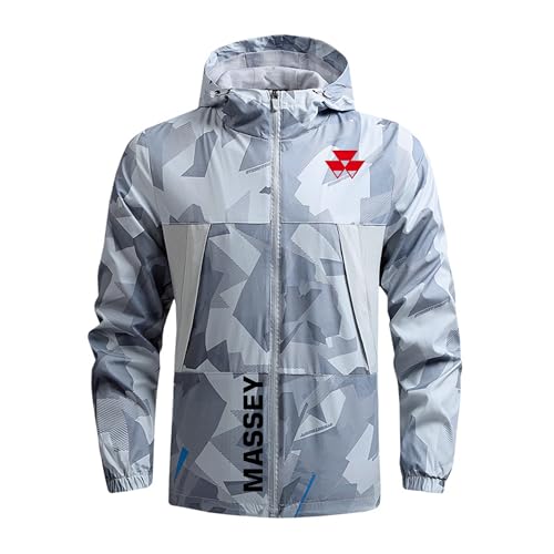 Softshell Hombre MAS-SEY FER-GUSON, Impermeable a Prueba de Viento, Chaquetas para Primavera y Verano(Grey,M)