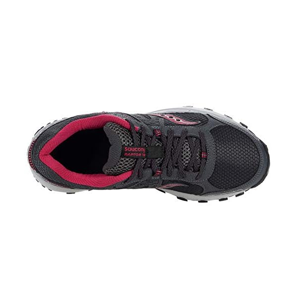 Saucony Women's Grid Raptor TR 2 Running Shoe, Charcoal/Pink, 9