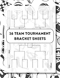 Tournament Bracket Sheets: All Sports Elimination Game Chart for 16 Teams