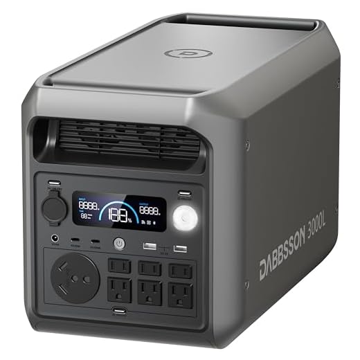 DABBSSON 3000L Solar Generator, 3072Wh Semi-Solid LiFePO4, 3000W AC Output×6,TT-30×1 for Charging RV,P-Boost 3600W, Compact Lightweight, 1.3X Runtime,0-80% 1.5H,Portable Power Station for Camping/Home