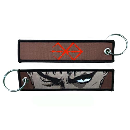 Image of 1 Pack Anime Keychain Tag Jet Tag Key Chain Cartoon Embroidered with Key Ring for Motorcycles Car Accessories