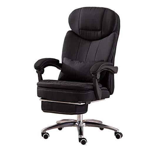 Chaise de bureau avec dossier inclinable à plat et repose-jambes allongé intégré