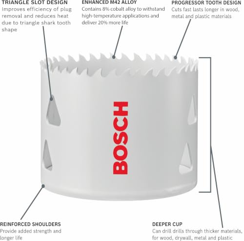 Image of BOSCH HBT225 2-1 /4 in. Bi-Metal T-Slot Hole Saw