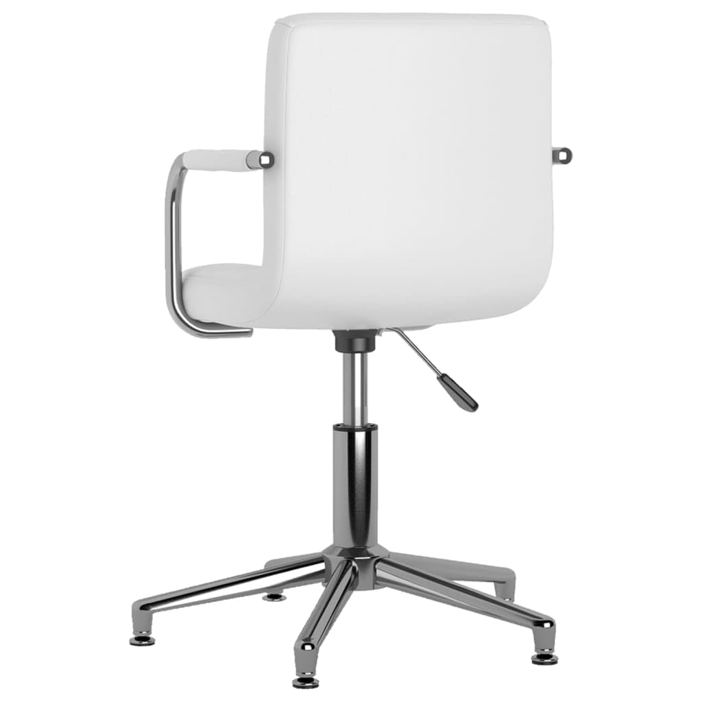 Mesa de comedor, sillas de sala de estar, sillas de comedor multifuncionales, 2 piezas, giratorias, de piel sintética, blanca, para comedor, estudio, dormitorio