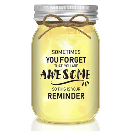 Image of Gifts for Women, Birthday Gifts for Wome Mason Jar Night Light Appreciation Inspirational Gift for Her Inspirational Birthday & Holiday Presents for Men