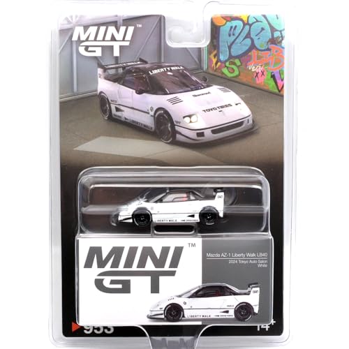 MINI GT 1:64 �X�P�[�� MiJo TOYS - MAZDA RX-7 LIBERTY WALK LB40-2024 TOKYO AUTO SALON (WHITE) �A�����J MiJo ���� - �}�c�_ AZ-1 ���o�e�B�[�E�H�[�N LB40 