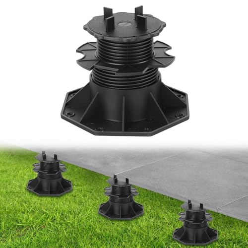 Ansobea 50 Stück Stelzlager Höhenverstellbar 65-140mm Terrassenlager Füße verstellbar Plattenlager für Steinplatten Terrassenplatten Bodenplatten Fliesen Tragfähigkeit von 300-1000kg