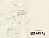 Colorado Ski Resorts Map 11x14 Print (Beige)
