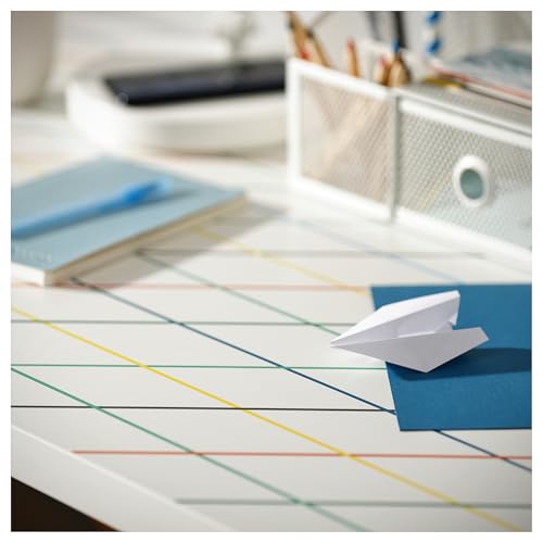 Table de bureau LAGKAPTEN/SPÄND avec plateau graphique multicolore