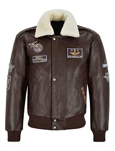 Veste en cuir de vache d'aviateur Air Force au col 1224 premium