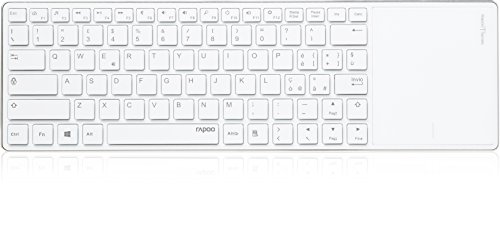 Rapoo 12910 E6700 Tastiera Bluetooth 3.0 Multimediale, 82 Tasti e Touchpad, Inox, Layout Italiano, Bianco