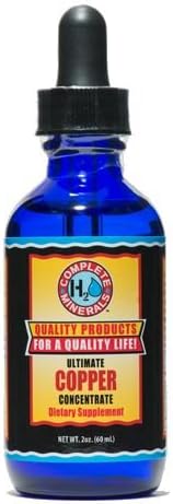 Complete H2O Minerals Copper Ionic Mineral Water Ultimate Concentrate 1,500 ppm 2 fl. oz.