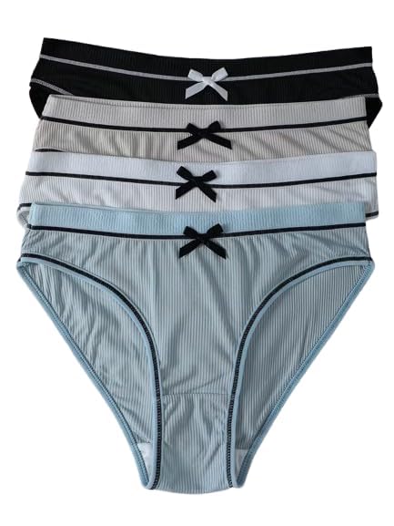 4pcs Ribbed Briefs Comfortable Women Cute Panties for Pack-image-17