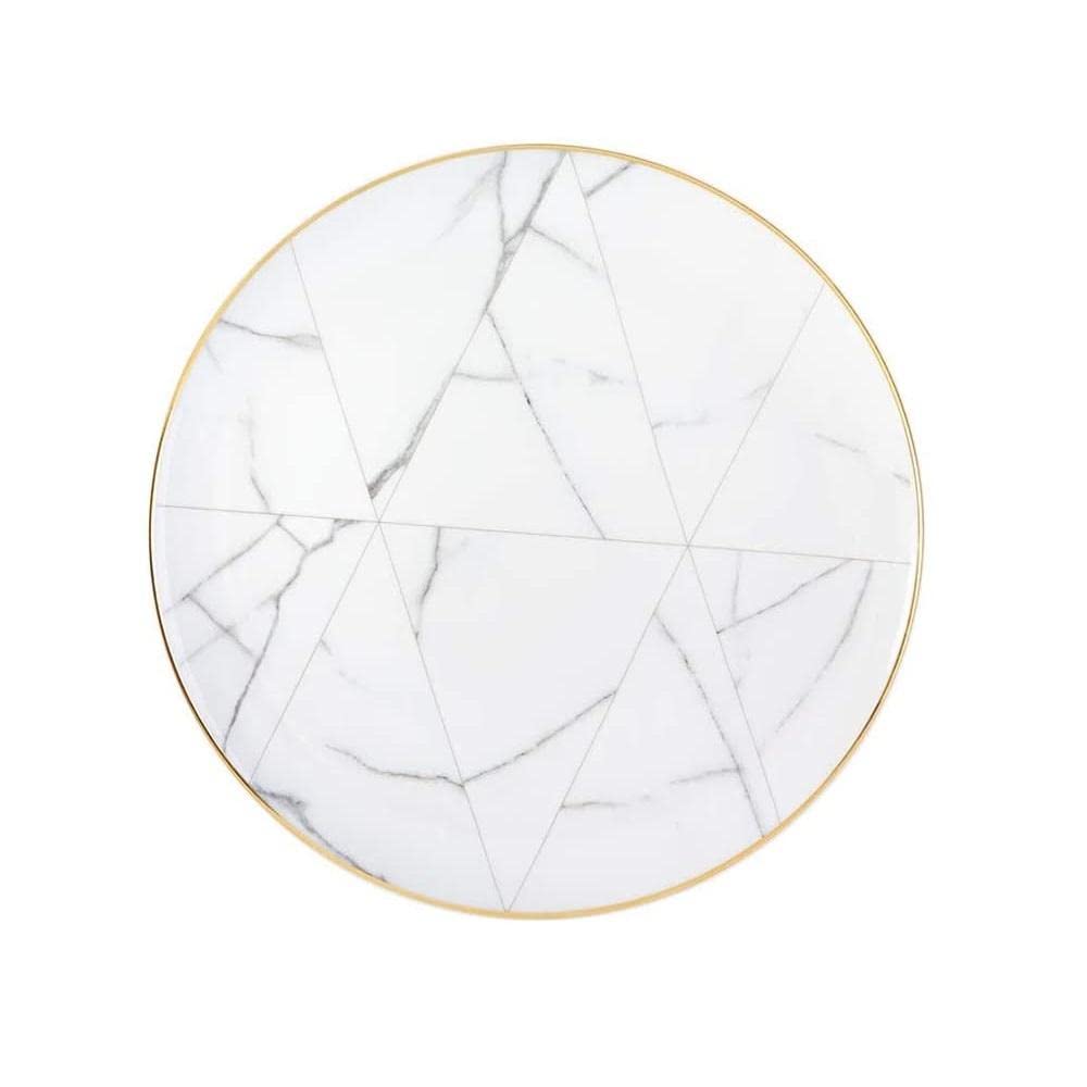 Vista Alegre Assiette en porcelaine de Carrare – Lot de 4 Large Marbré