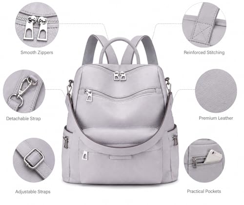 Image of Leather Backpack for Women | Large Capacity | College and Office use | PU Leather | shoulder bag for Ladies,