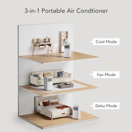 8,000 BTU Portable Air Conditioner for 350 Sq. Ft. with Remote Control and Installation Kit